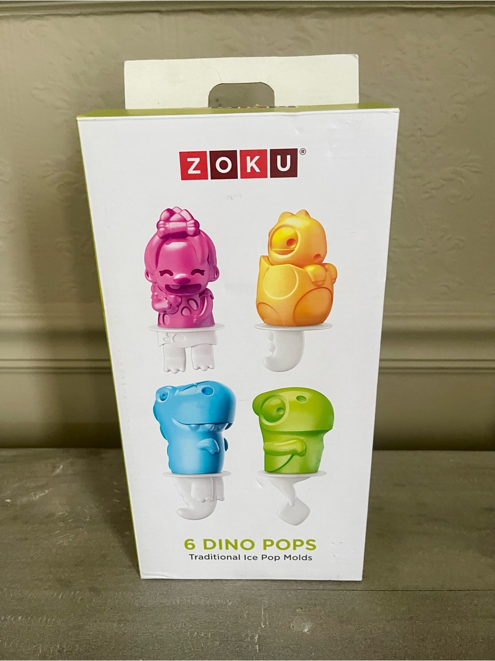 Zoku Kids 6 Dino Pops Ice Pop Mold Set - Pink, Orange, Blue, Green